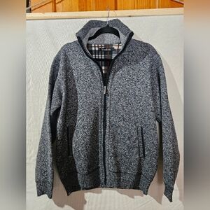Yeokou Men's Zip-Up Gray Sweater